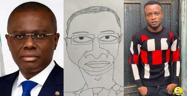 Gov. Sanwo-olu responds after an artiste drew a rare picture of him.
