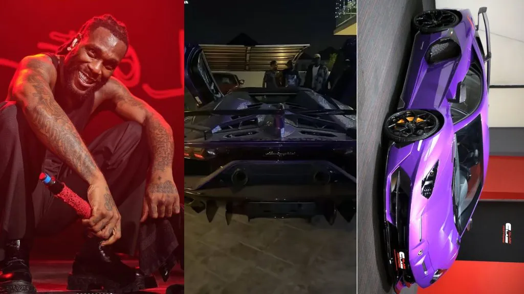 Burnaboy advises netizens as he finally welcomes his brand new Lamborghini Aventador to his intimidating garage (Video)