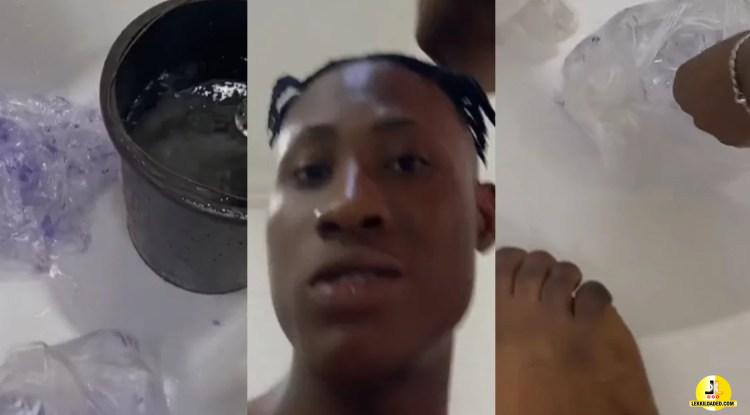 No water here – Lekki big boys lament as they result to using bags of sachet water to take bath [video]