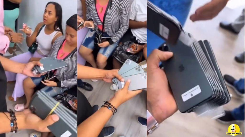 “I want a friend like this oh” – Reactions as man takes his friends to the store and gifts them iPhone 14 pro max each on his birthday (Video)