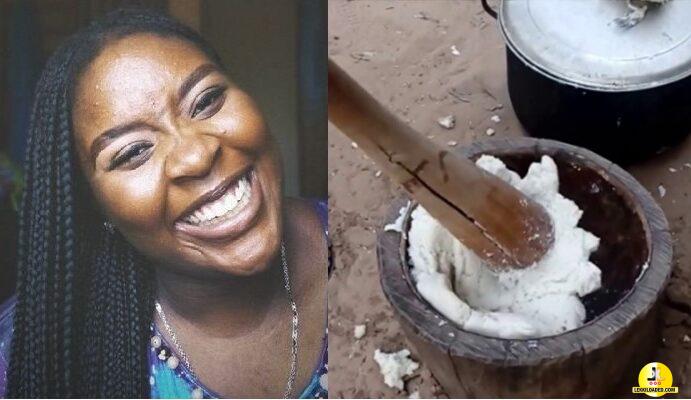 Mixed Reactions As Lady Pounding Yam During First Visit To Man’s House