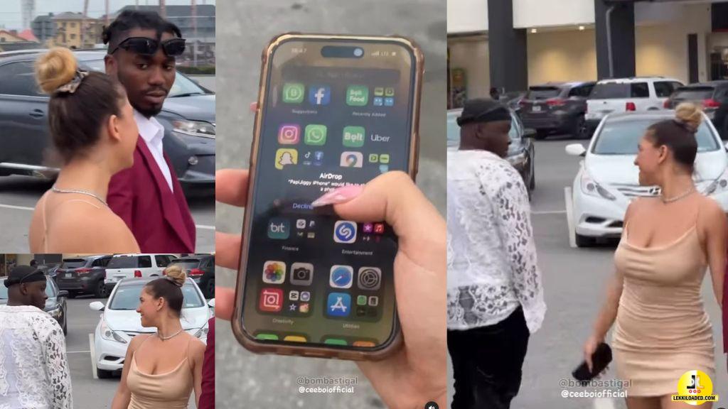Android users can’t try this - Video trends as man swiftly hookup with another man's girlfriend by exchanging numbers using Airdrop (Watch)